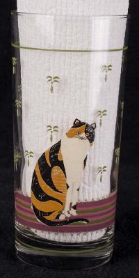 Sakura Warren Kimble Cat Collection Highball Tumbler Gass